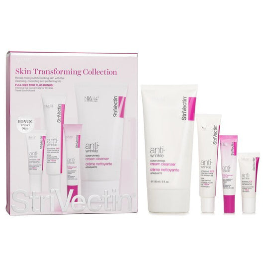 StriVectin スキン トランスフォーミング コレクション (フルサイズ トリオ): クレンザー 150ml + アイ コンセントレート (30ml+7ml) + アイズ プライマー 10ml 4個