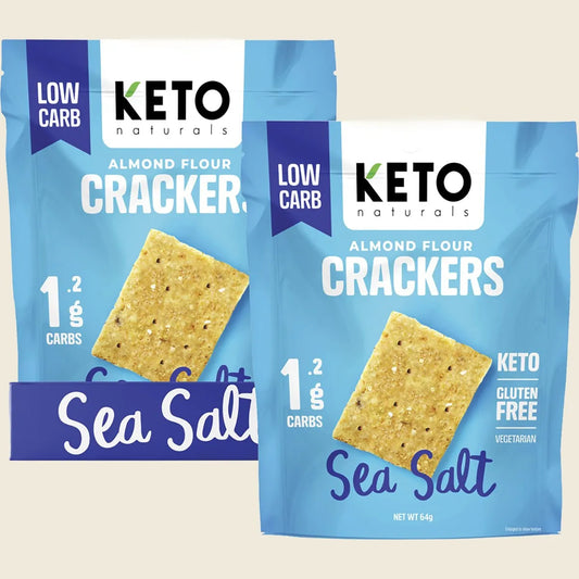 Keto Naturals Almond Flour Crackers Sea Salt 8x64g