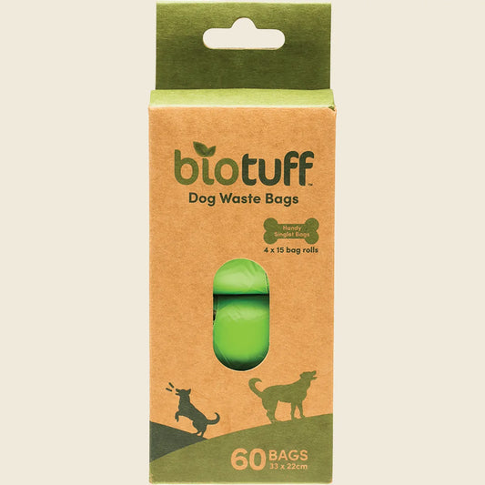 Biotuff Dog Waste Bags Refill 4 x 15 Bag Rolls 60pk