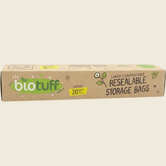 Biotuff Resealable Storage Bags 27x30cm 20pk