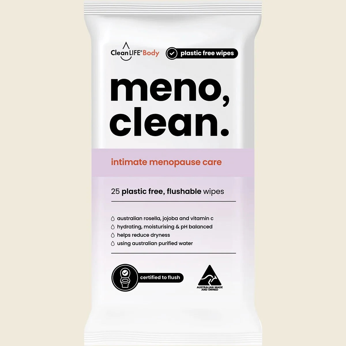クリーンライフ メノクリーン ウェッシャブル プラスチックフリー おしりふき 25枚入り