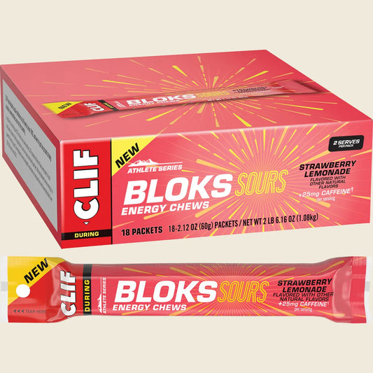Clif Bloks エナジーチュー ソーアストロベリーレモネード カフェイン25mg 18×60g