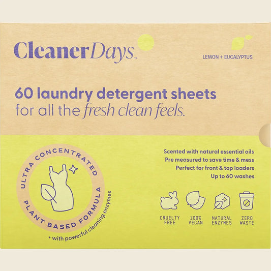 Cleaner Days 洗濯用シート レモン＋ユーカリ 60枚