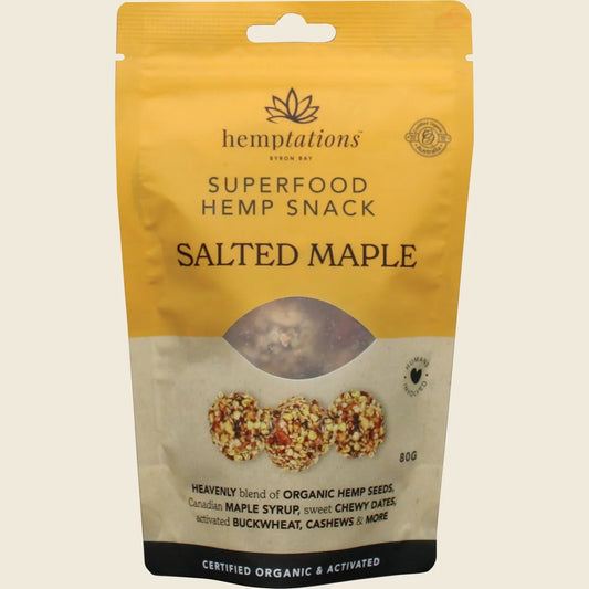 2die4 Live Foods ヘンプテーションズ スーパーフード ヘンプスナック 塩味メープル 80g
