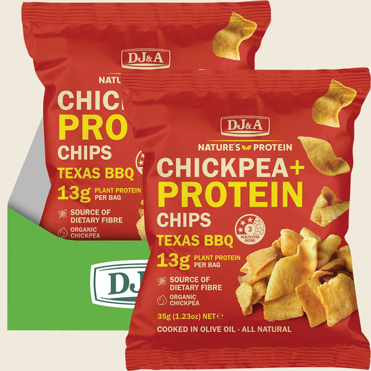Dj&a Chickpea + Protein Chips Texas BBQ 9x35g