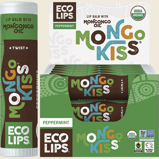 Eco Lips Lip Balm Display Mongo Kiss Peppermint 15x7g