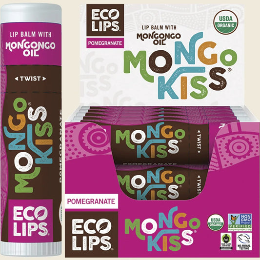 Eco Lips Lip Balm Display Mongo Kiss Pomegranate 15x7g