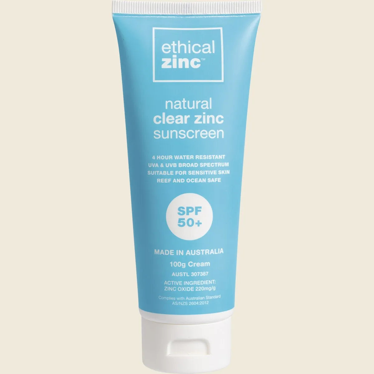 Ethical Zinc Natural Clear Zinc Sunscreen SPF 50+ 100g