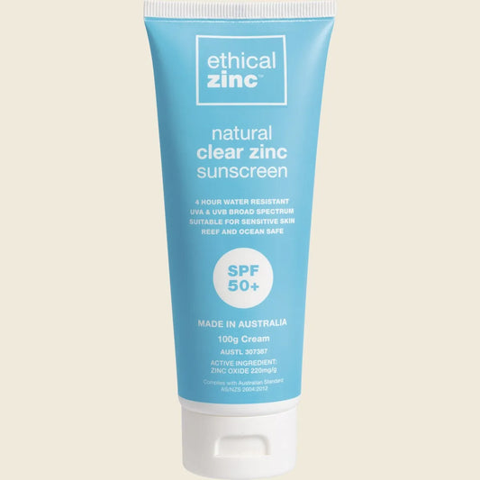 Ethical Zinc Natural Clear Zinc Sunscreen SPF 50+ 100g