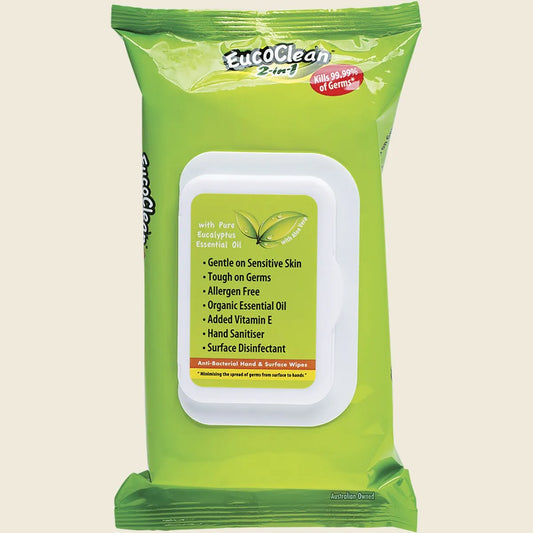 Eucoclean Anti-Bacterial Wipes 2-in-1 Hand & Surface With Vitamin E 60 600g