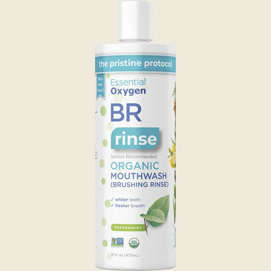 Essential Oxygen Toothpaste/Mouthwash Brushing Rinse Peppermint 473ml