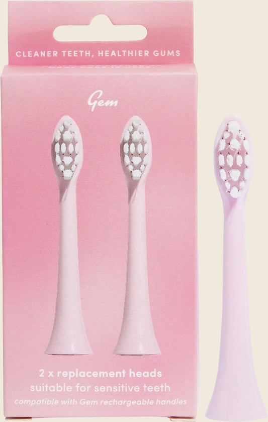 Gem Toothbrush Electric Replacem Heads Coconut X 2 Pk
