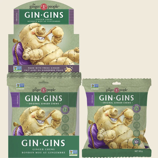 The Ginger People Gin Gins Ginger Candy Bag Chewy Original 12x60g