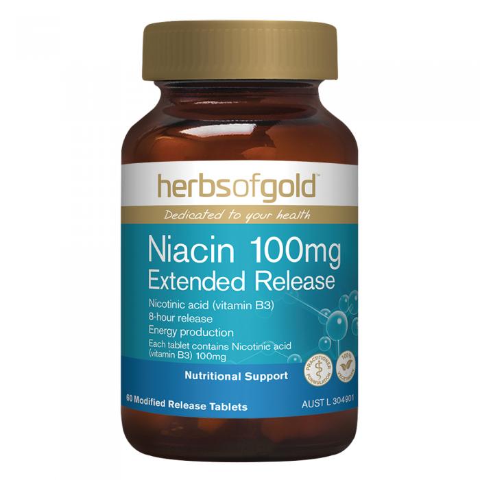 Herbs Of Gold Niacin 100mg Extended Release 60t