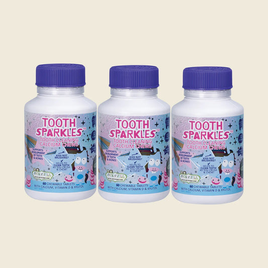 Jack N' Jill Tooth Sparkles Tooth Cleaning Calcium Chews 3x60 Tabs