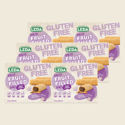 Leda Baked Fruit Filled Bars Triple Berry Multipack 5 Bars 6x190g