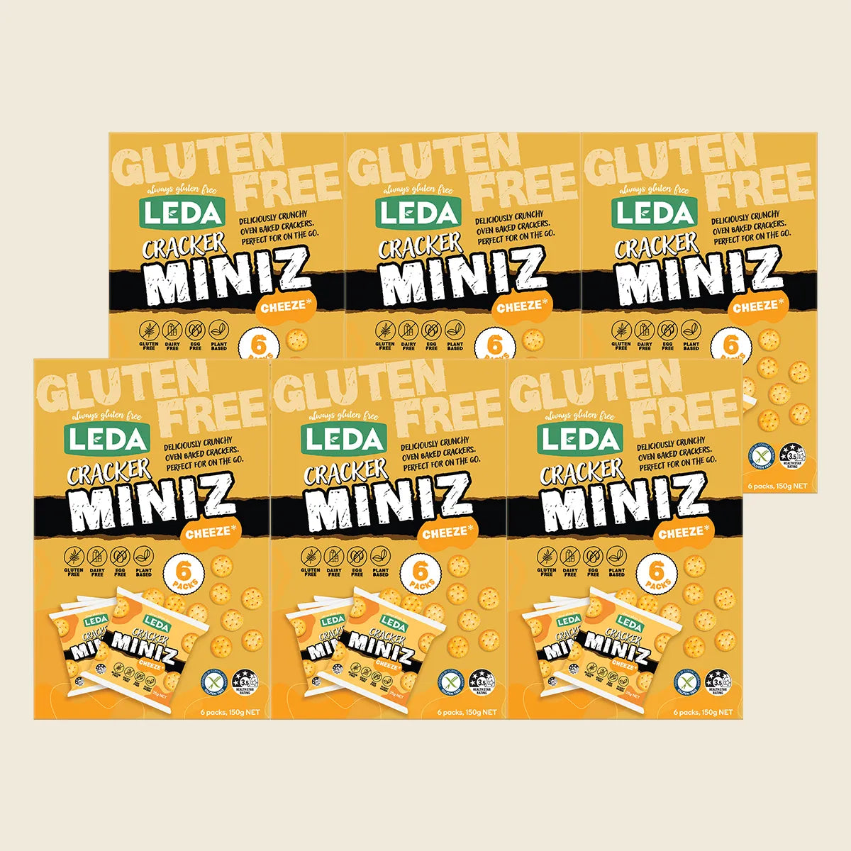 Leda Cracker Miniz Cheeze Multi 6 Pack 6x150g