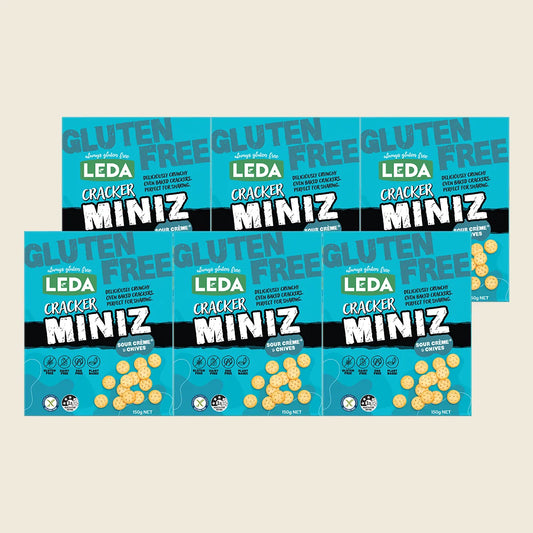 Leda Cracker Miniz Sour Crème & Chives 6x150g