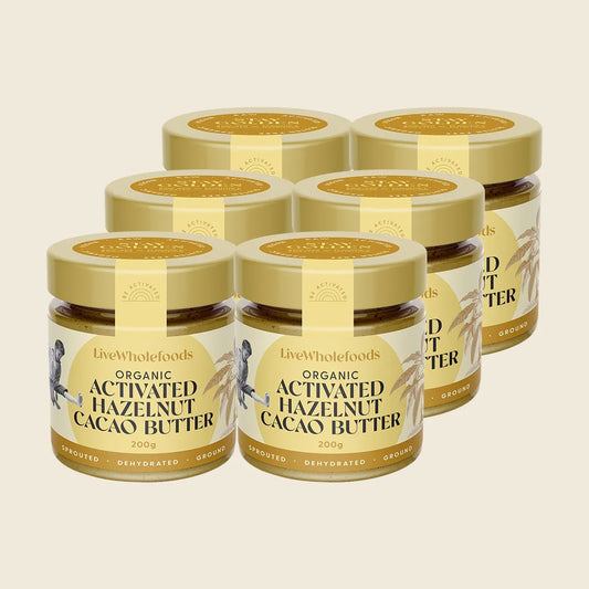 Live Wholefoods Organic Activated Hazelnut Cacao Butter 6x200g