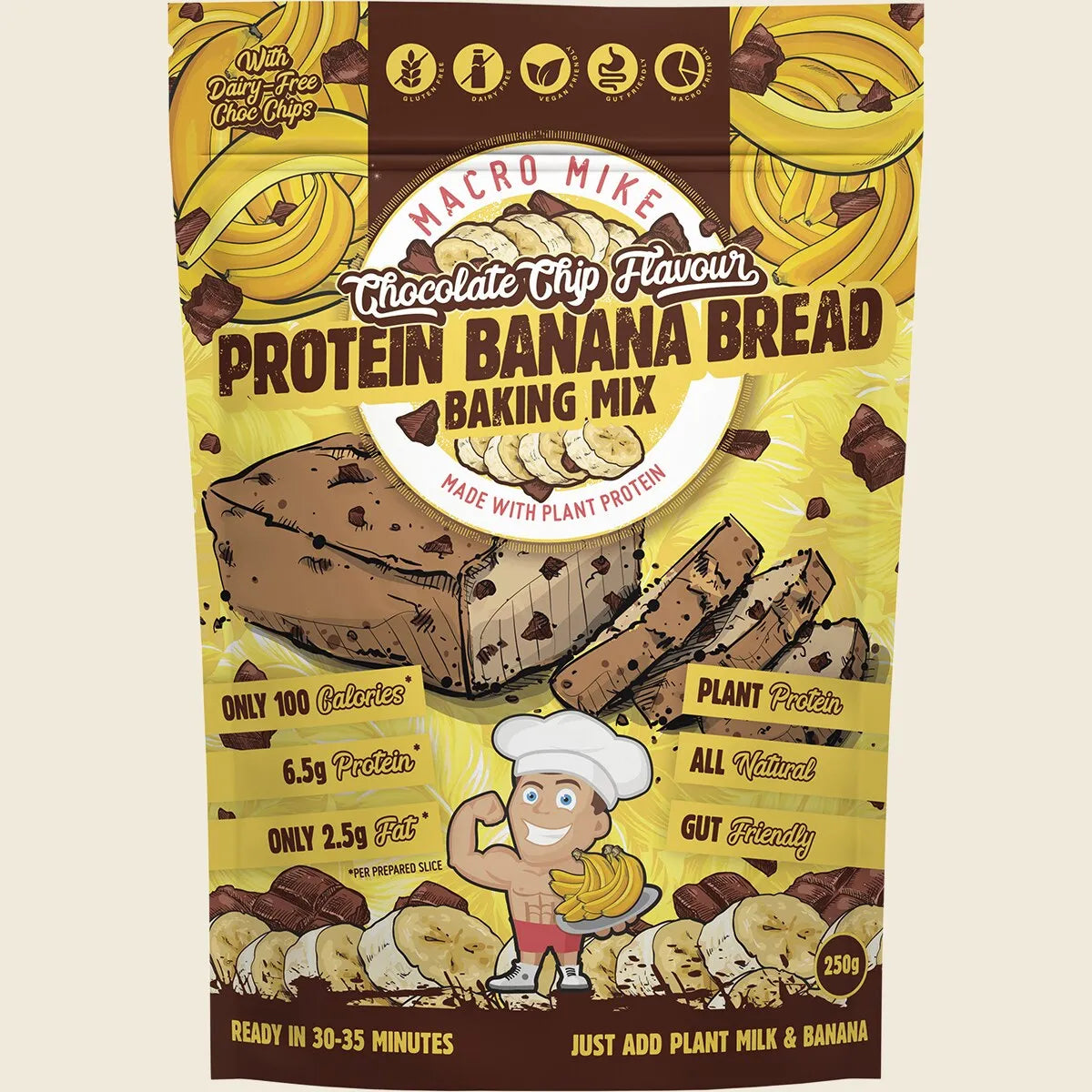 Macro Mike Protein Banana Bread Baking Mix Chocolate Chip 250g