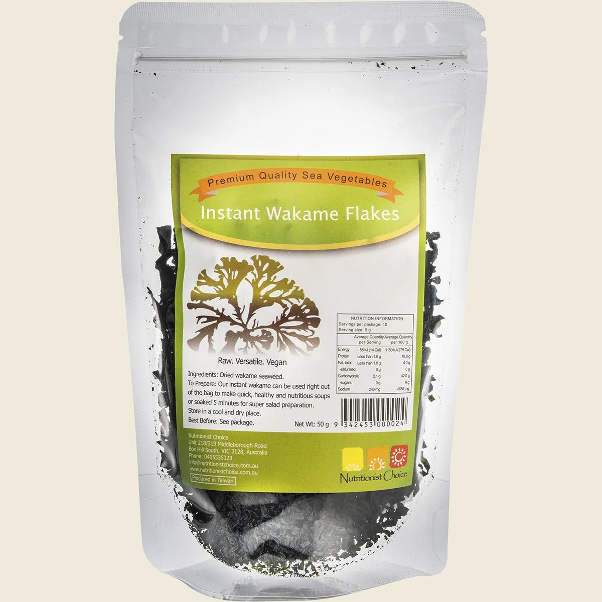 Nutritionist Choice Sea Vegetables Wakame Flakes 50g