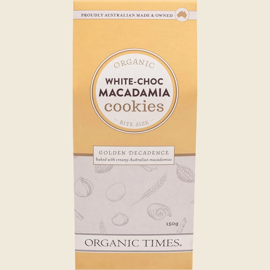 Organic Times Cookies White Choc Macadamia 150g
