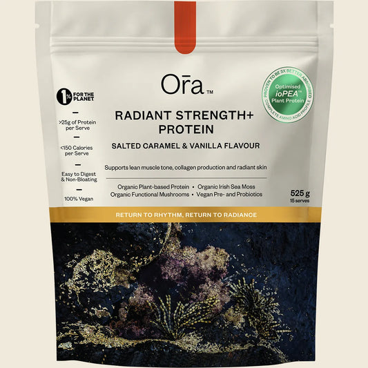Ora Health Radiant Strength+ Protein Salted Caramel & Vanilla 525g