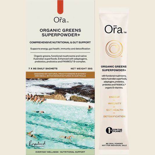 Ora Health Organic Greens Superpowder+ Daily Sachets 7x8g