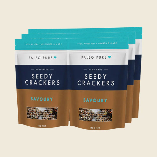 Paleo Pure Seedy Crackers Savoury 6x140g