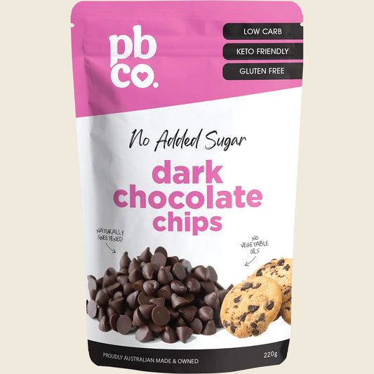Pbco Dark Chocolate Chips No Added Sugar 220g