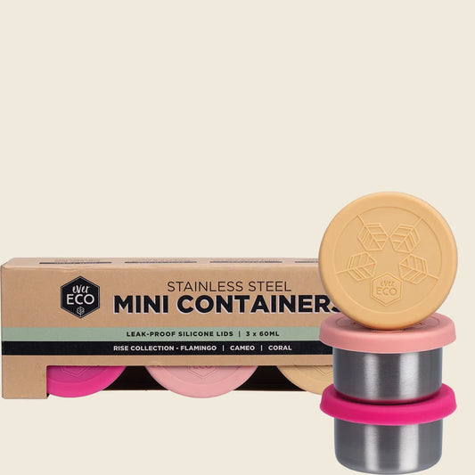 Ever Eco Stainless Steel Mini Containers Rise Leak Proof 3pk