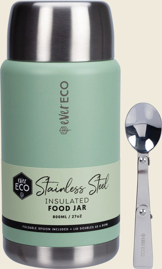 Ever Eco Insulated Stainless Steel Food Jar Sage 800ml