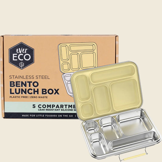 Ever Eco Stainless Steel 5 Compartment Bento Lunch Box Buttercup 1pc