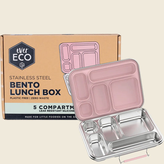 Ever Eco Stainless Steel 5 Compartment Bento Lunch Box Sorbet 1pc