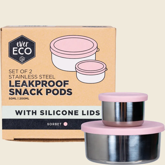 Ever Eco Stainless Steel Leakproof Snack Pods Sorbet 2pk