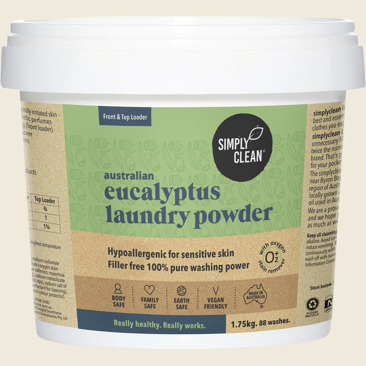 Simply Clean 洗濯用パウダー ユーカリ 1.75kg