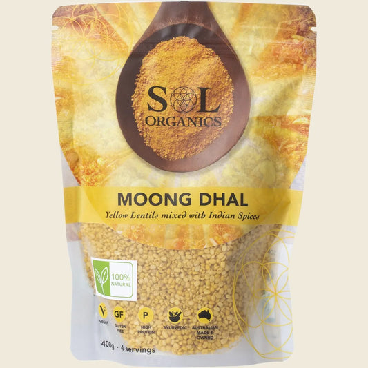 Sol Organics Moong Dhal Yellow Lentil Dhal Mix 400g