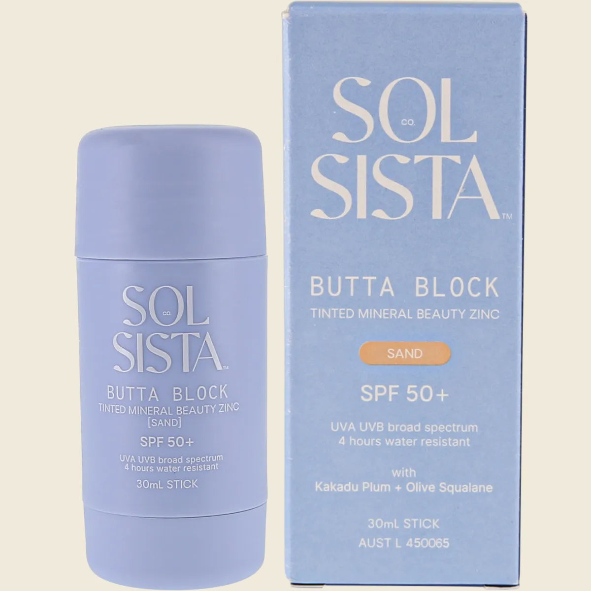 Sol Sista Collective Butta Block SPF50+ ティンテッド ミネラル ビューティー ジンク サンド 30ml