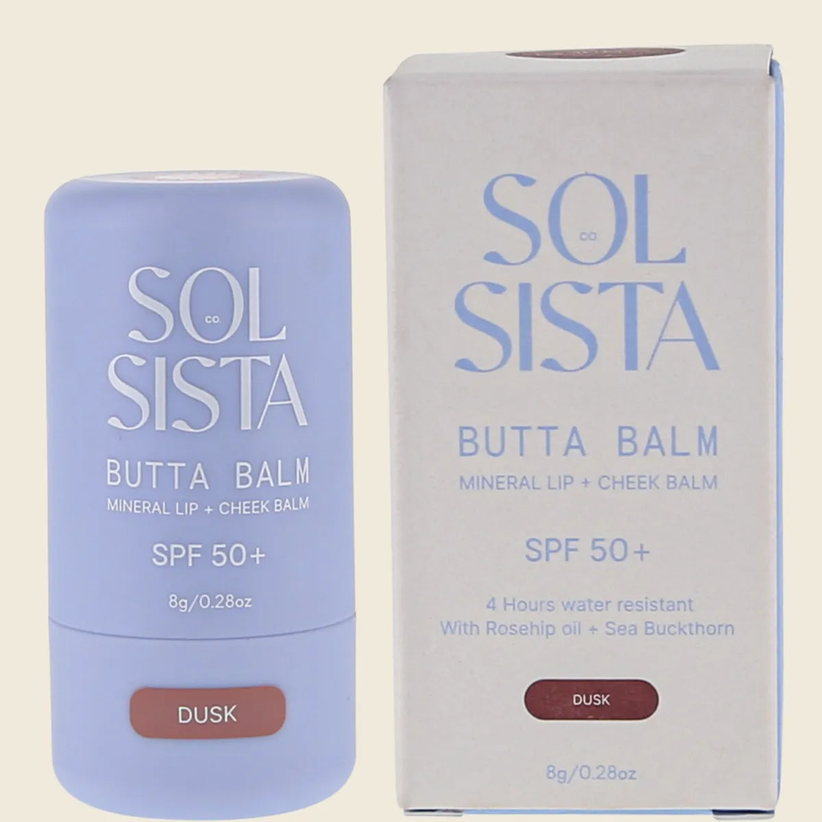 Sol Sista Collective バッタバーム SPF50+ ミネラルリップ＆チークバーム ダスク 8g