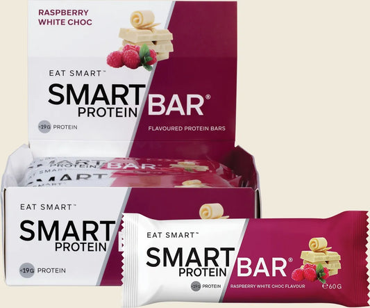 Smart Protein Bar Raspberry White Chocolate Flavour Protein Bar 12x60g