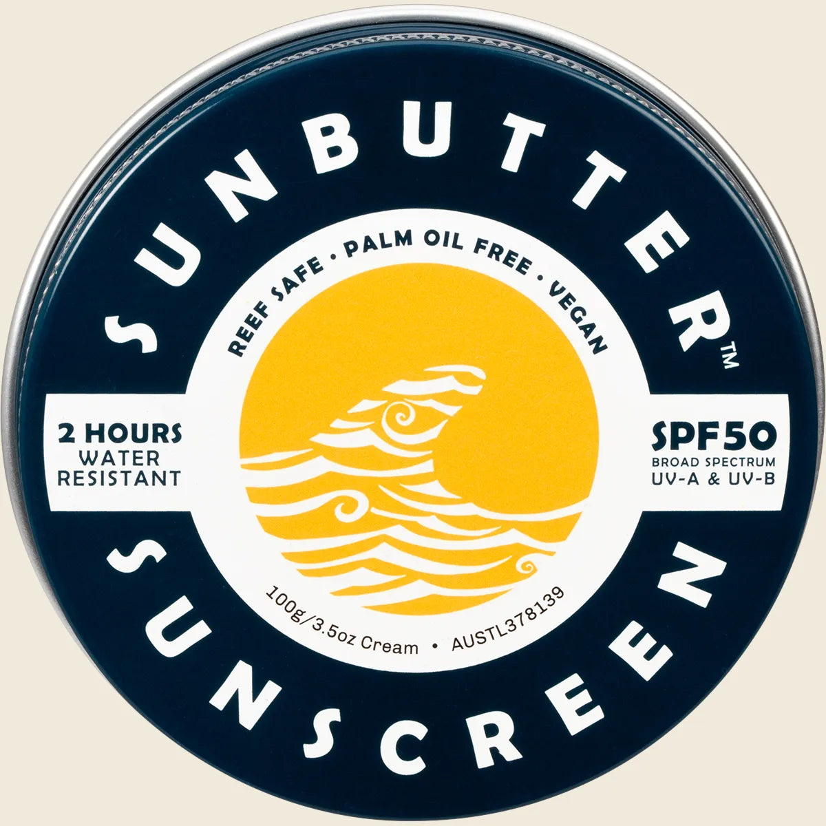 Sunbutter Skincare Sunscreen Spf 50 Tin 100g
