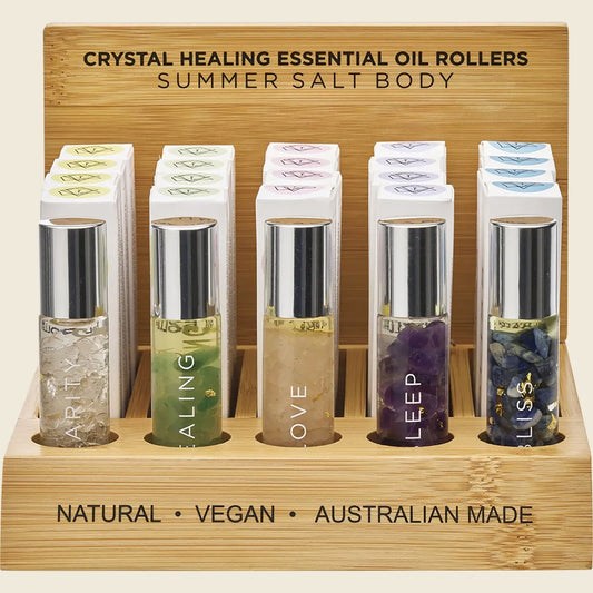 Summer Salt Body Small Display Inc 4 each SUM11,13,14,15,16 + Testers 20x10ml