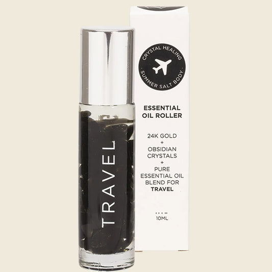 Summer Salt Body Essential Oil Roller 24K Gold Travel Obsidian 10ml